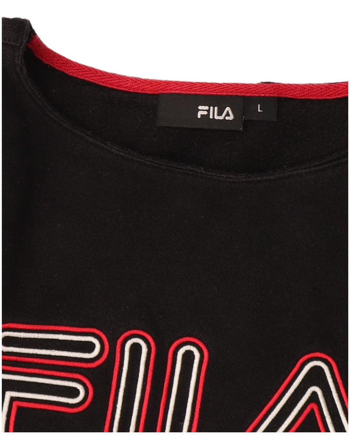 Женский укороченный свитер с рисунком Fila UK 16, большой черный