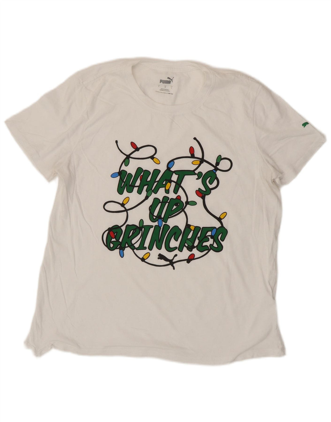 Женская футболка с рисунком Puma Top UK 16, большой белый хлопок