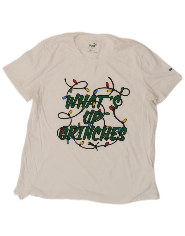 Женская футболка с рисунком Puma Top UK 16, большой белый хлопок