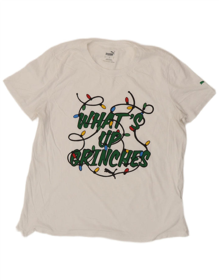 Женская футболка с рисунком Puma Top UK 16, большой белый хлопок