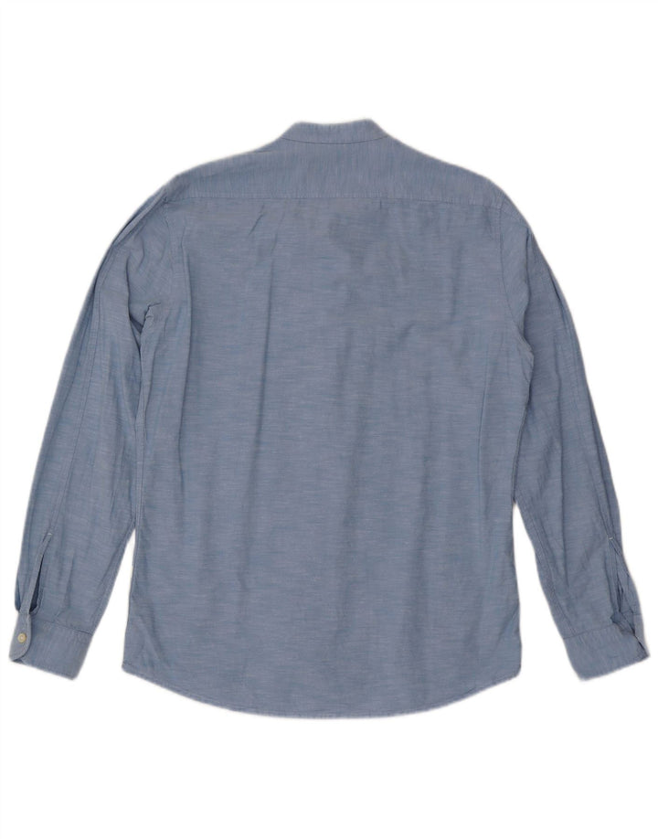 Мужская рубашка стандартного кроя HUGO BOSS, хлопковая, синего цвета