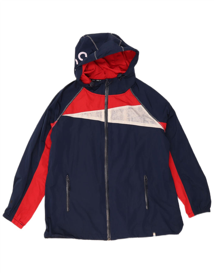 Crew Clothing Женская дождевик с графическим рисунком UK 12, средний темно-синий с цветными блоками