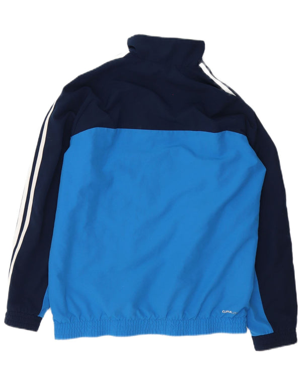 Спортивный костюм Adidas Climalite для мальчиков, верхняя куртка 13–14 лет, синяя с цветными блоками