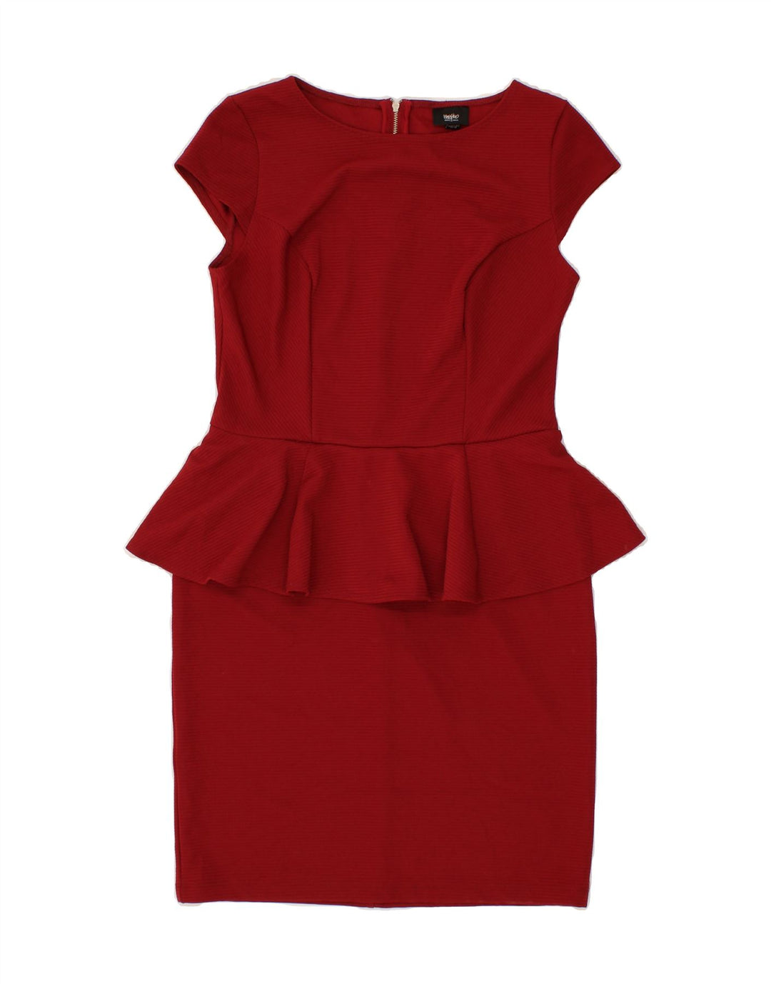 MOSSIMO Womens Peplum Dress UK 12 Medium Red Polyester Vintage Mossimo and Second-Hand Mossimo from Messina Hembry 