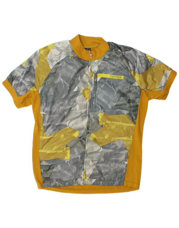 Adidas Mens Tracksuit Top Jacket UK 44/46 Large Yellow Colourblock