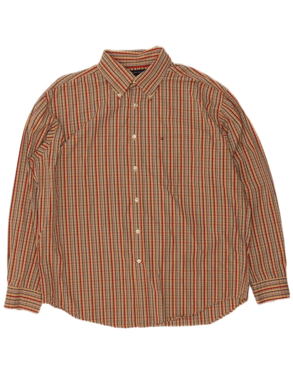 Мужская рубашка Tommy Hilfiger XL, бежевая клетка, хлопок