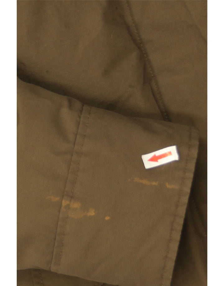 Женская парка Woolrich с капюшоном UK 14, хлопок среднего цвета хаки
