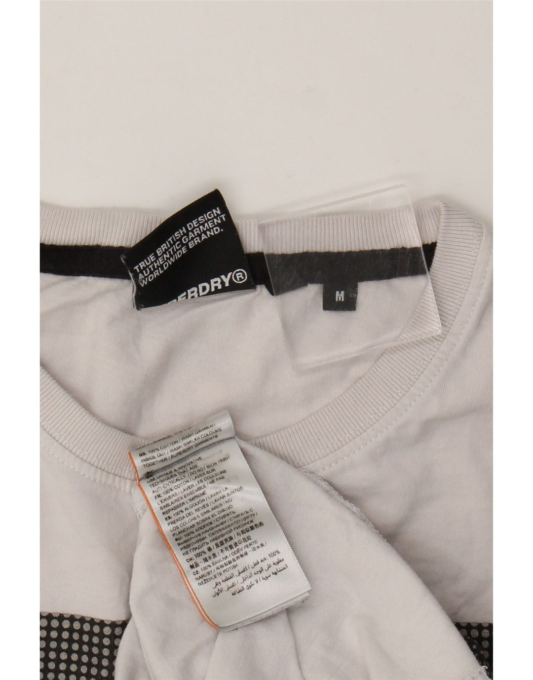 Superdry Мужская футболка с рисунком Топ среднего размера, белый хлопок