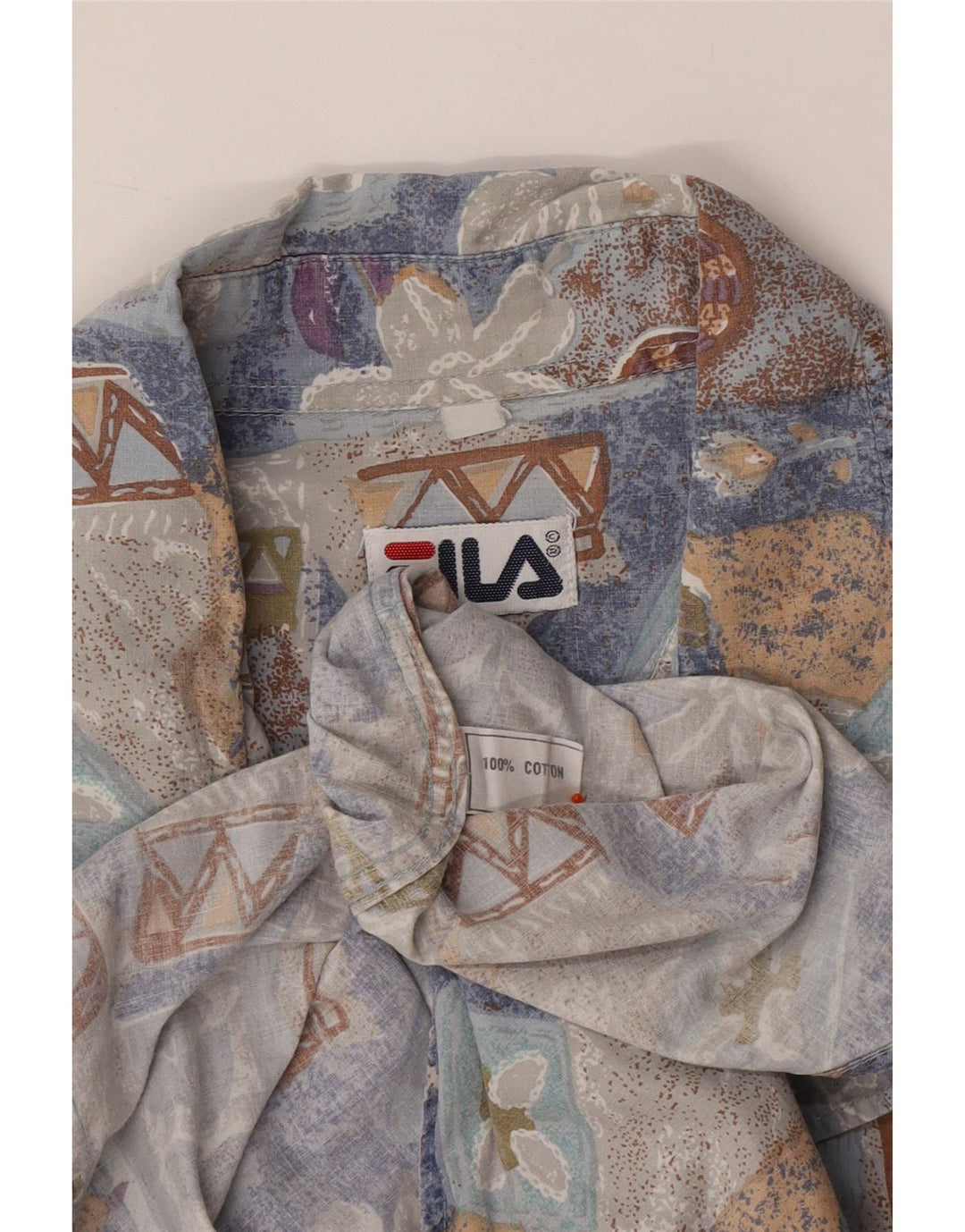 FILA Мужская рубашка с коротким рукавом 2XL, разноцветный хлопок с цветочным принтом