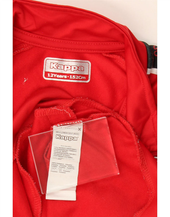 KAPPA Boys Graphic Tracksuit Top Jacket 11-12 Years Red Colourblock Vintage Kappa and Second-Hand Kappa from Messina Hembry 