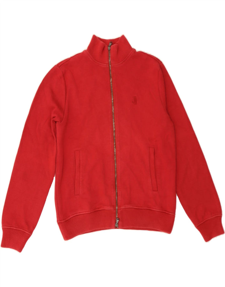 JECKERSON Womens Tracksuit Top Jacket UK 14 Medium Red Cotton Vintage Jeckerson and Second-Hand Jeckerson from Messina Hembry 