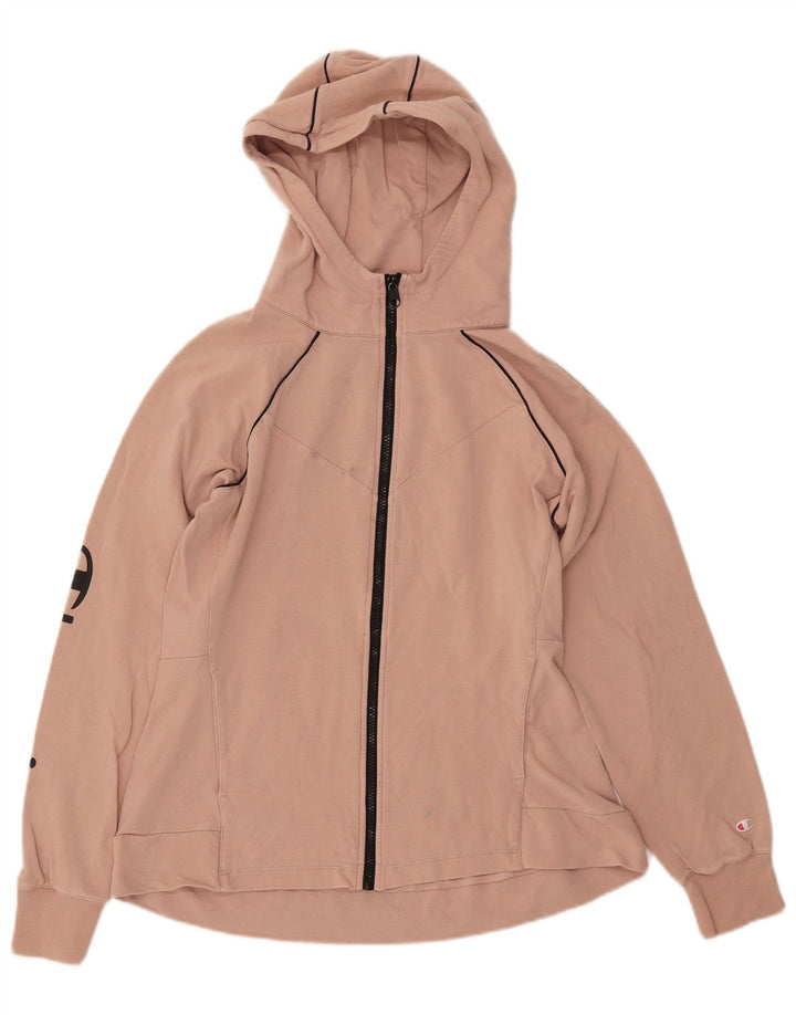 Женский свитер с капюшоном и молнией с графическим рисунком CHAMPION UK 18 XL Розовый