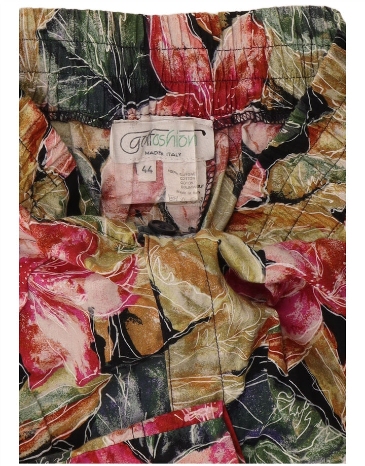 Винтажные женские шорты-бермуды IT 44 Medium W28 Разноцветный цветочный принт