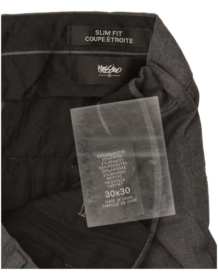 MOSSIMO Мужские костюмные брюки узкого кроя W30 L30 серые из полиэстера