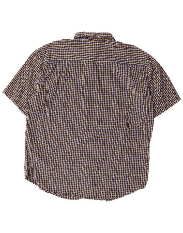 Мужская рубашка Dockers с коротким рукавом, большая синяя клетка, хлопок
