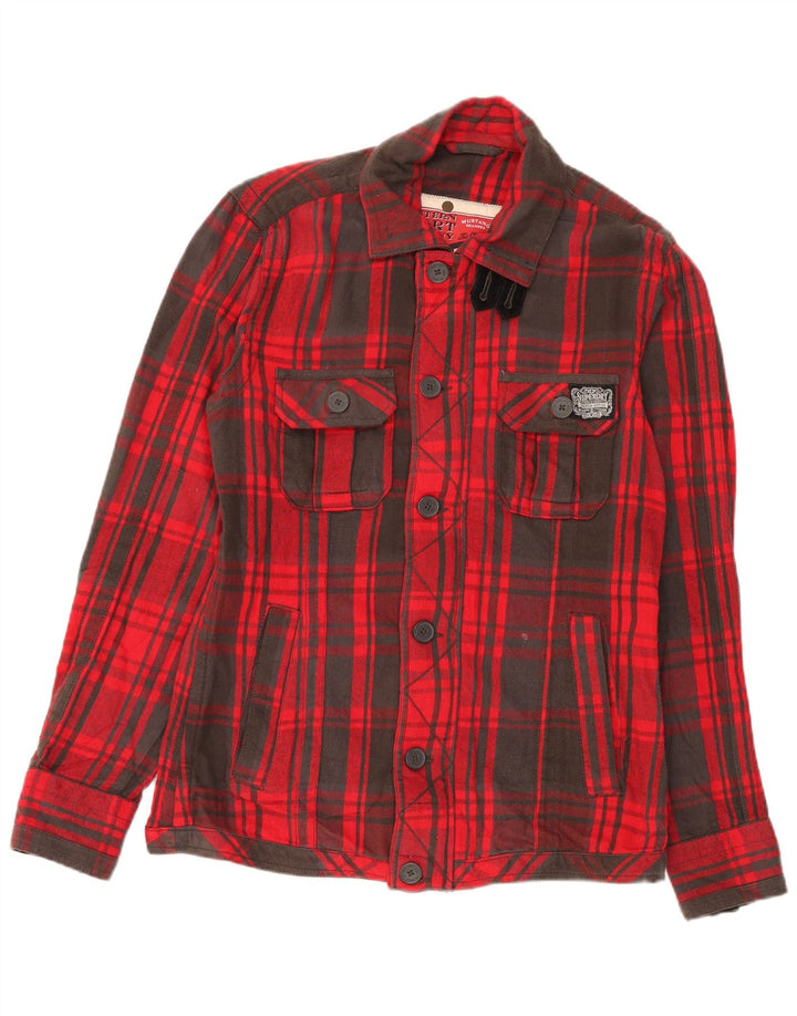 Мужская куртка Superdry UK 42 XL, хлопок в красную клетку