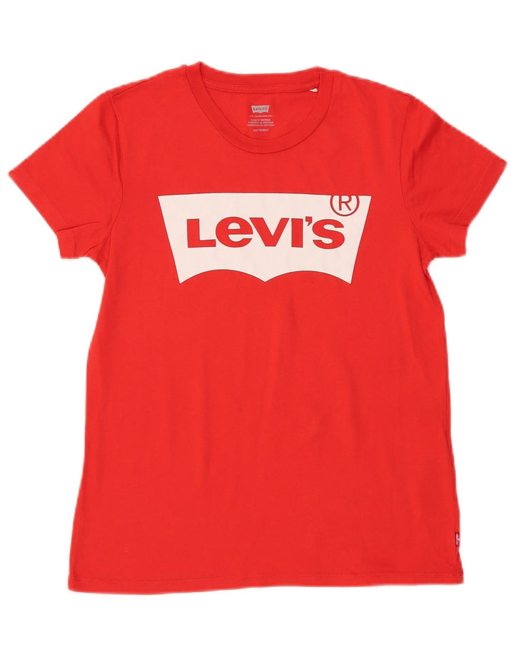 Женская футболка с рисунком LEVI'S Top UK 6 XS, красный хлопок