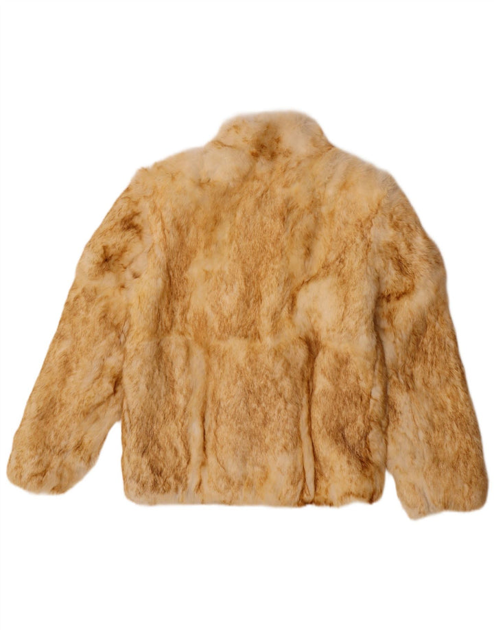 Женская большая меховая куртка Split End Ltd UK 10, маленький коричневый мех кролика