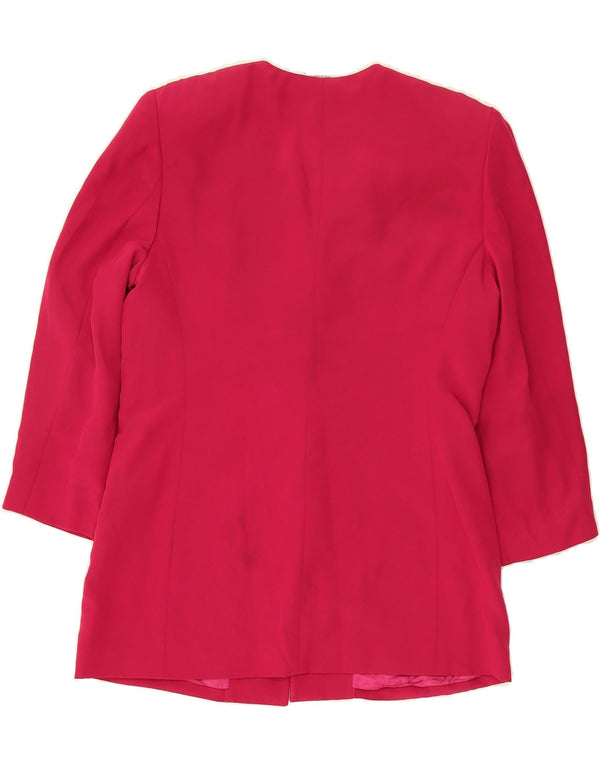 LUISA SPAGNOLI Womens Biker Jacket IT 44 Medium Pink Polyester