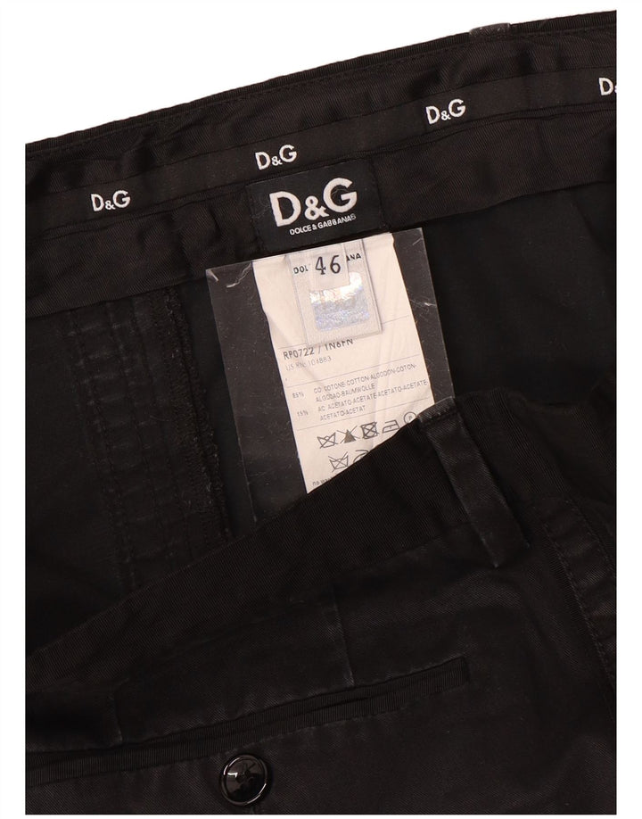 DOLCE & GABBANA Женские прямые брюки чинос IT 46 Large W32 L32 Черный