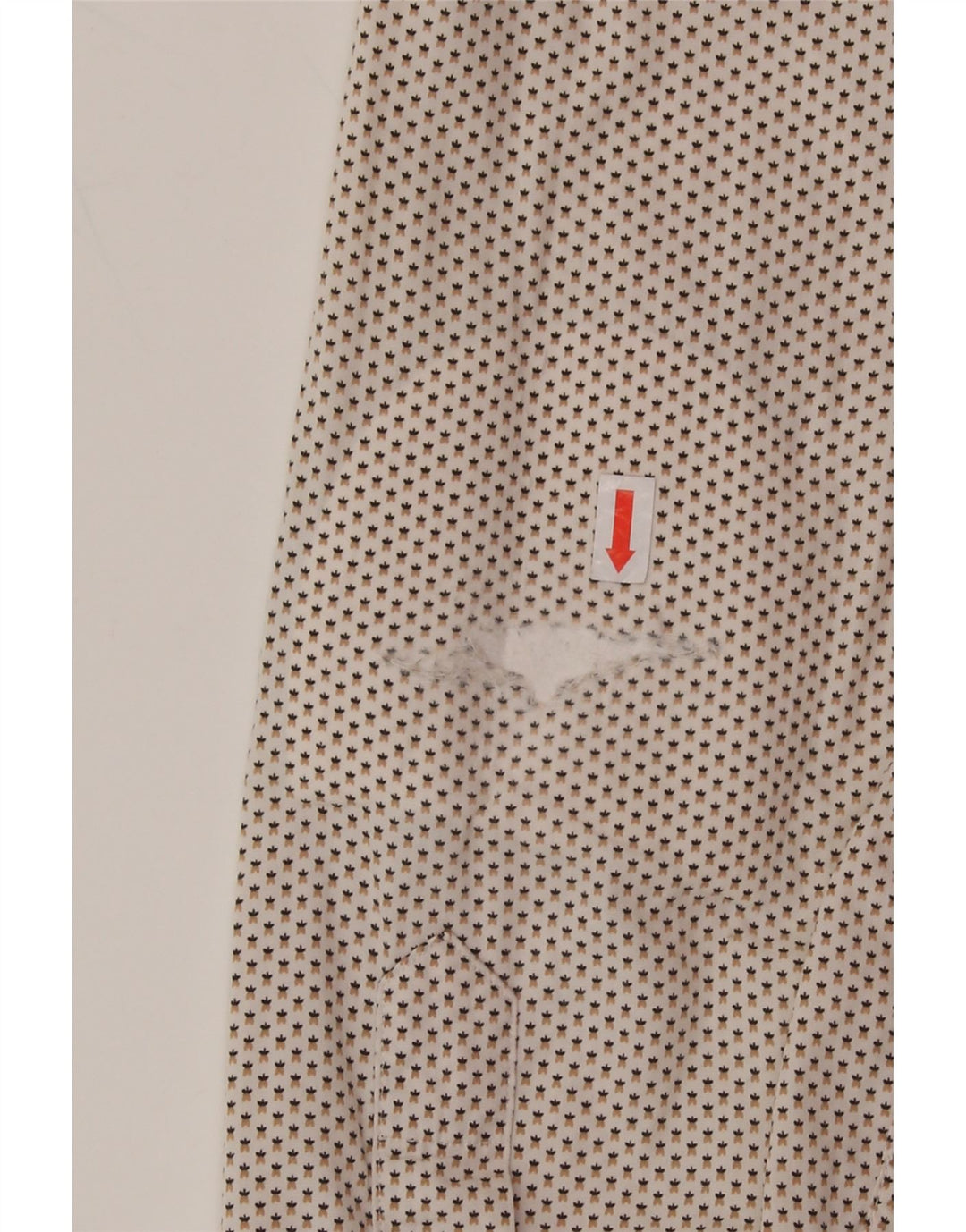 ZARA Mens Shirt Medium Beige Spotted Cotton Vintage Zara and Second-Hand Zara from Messina Hembry 