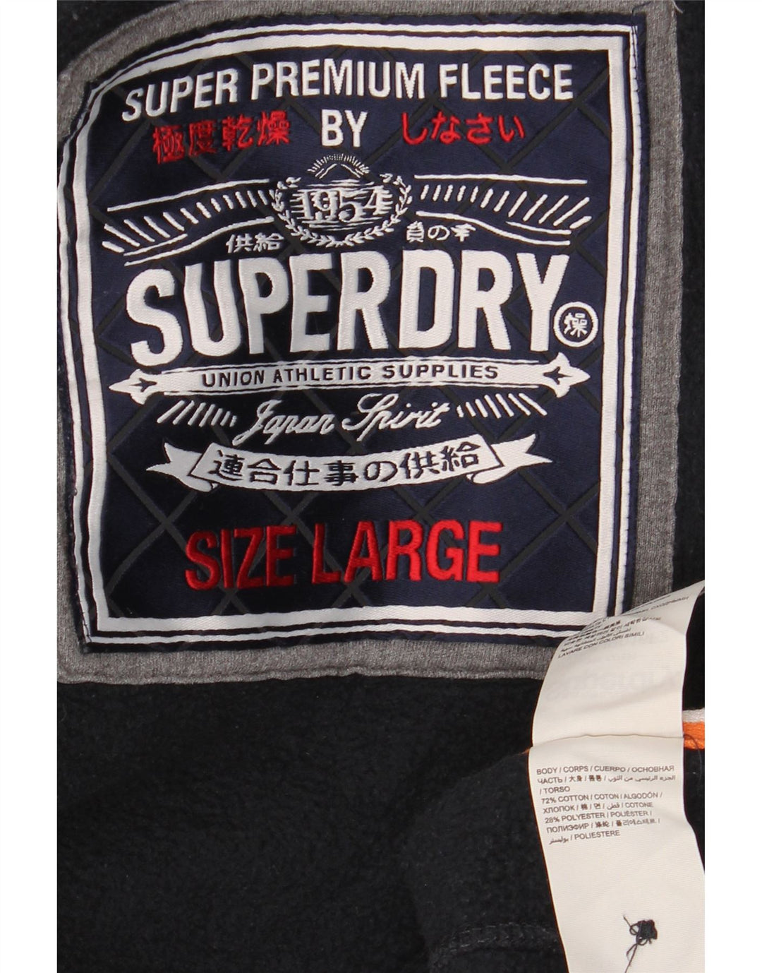 Мужской свитшот на пуговицах с рисунком Superdry, большой черный хлопковый джемпер