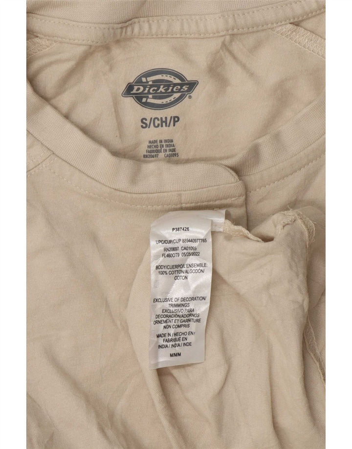 Женский топ Dickies с длинным рукавом, Великобритания, 10 маленьких размеров, бежевый хлопок