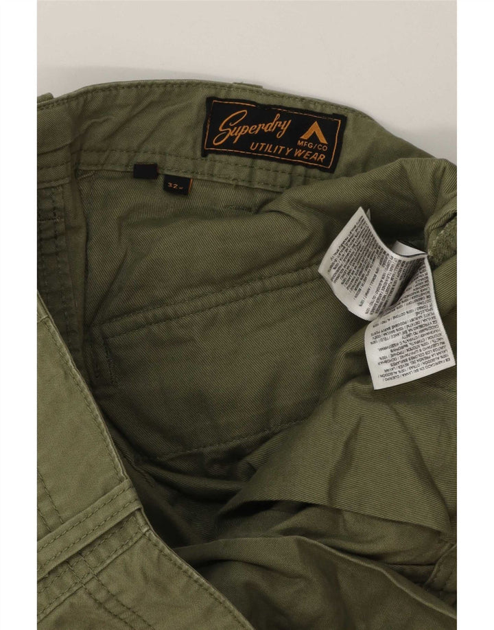 Мужские шорты-карго Superdry W32, хлопковые, среднего зеленого цвета
