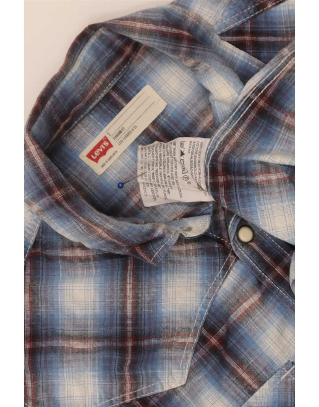 Мужская рубашка стандартного кроя Levi's, маленькая синяя клетка, хлопковая