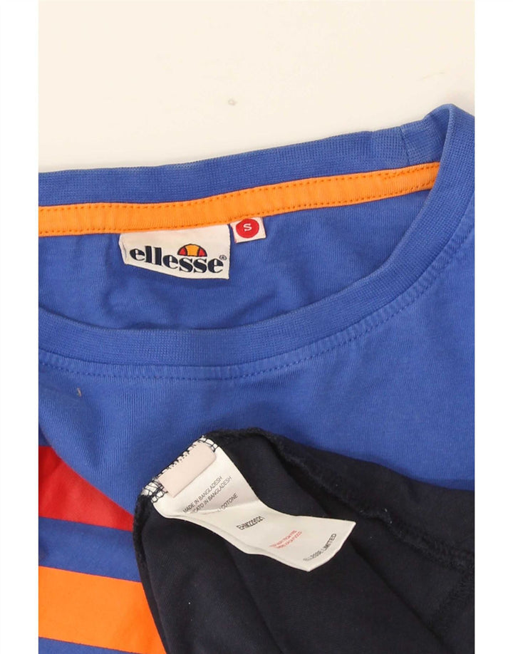 Мужская футболка Ellesse с графическим рисунком, маленький разноцветный хлопок с цветными блоками