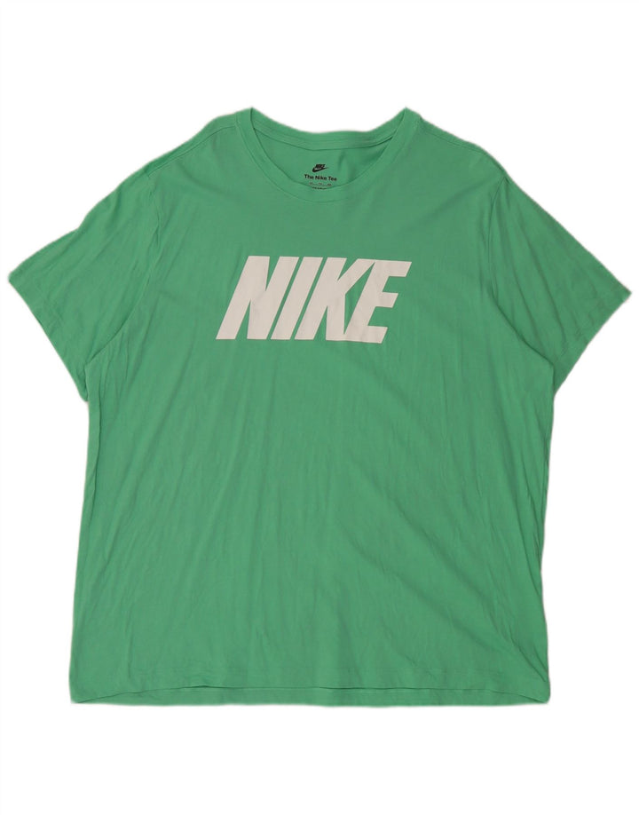 Мужская футболка с рисунком Nike Top 2XL, зеленый хлопок