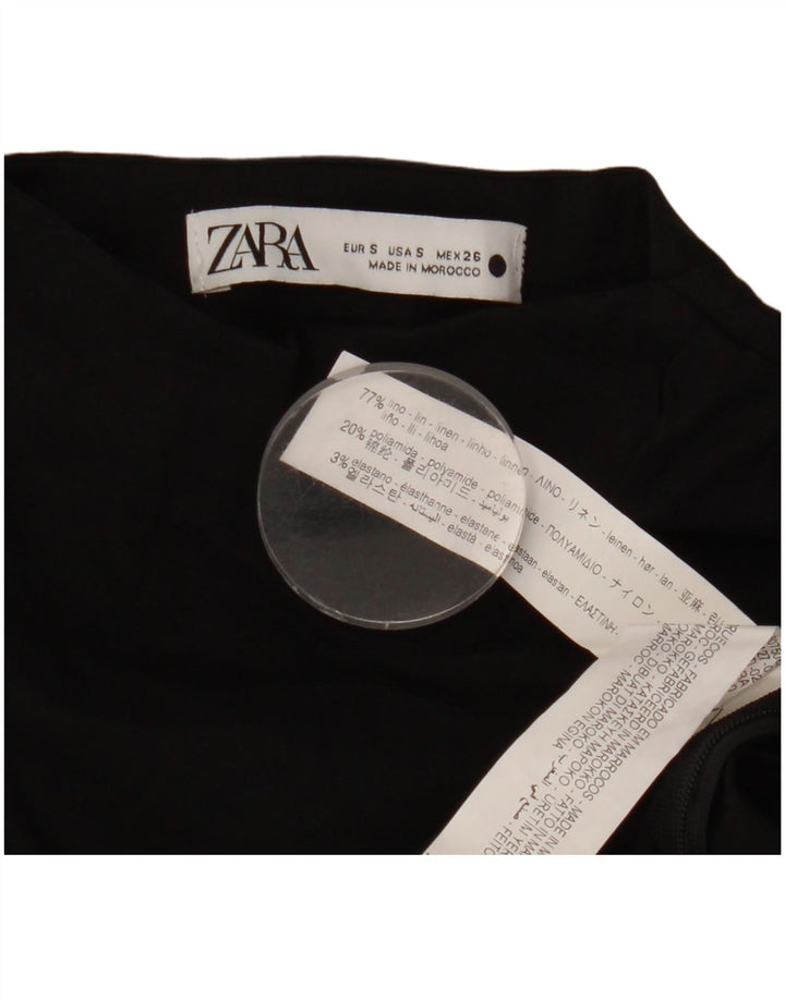 Женский укороченный топ на одно плечо Zara UK 8, маленький черный лен