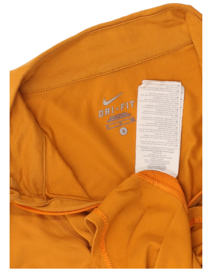 Женский пуловер с воротником на молнии NIKE Dri Fit UK 10, маленький желтый цвет