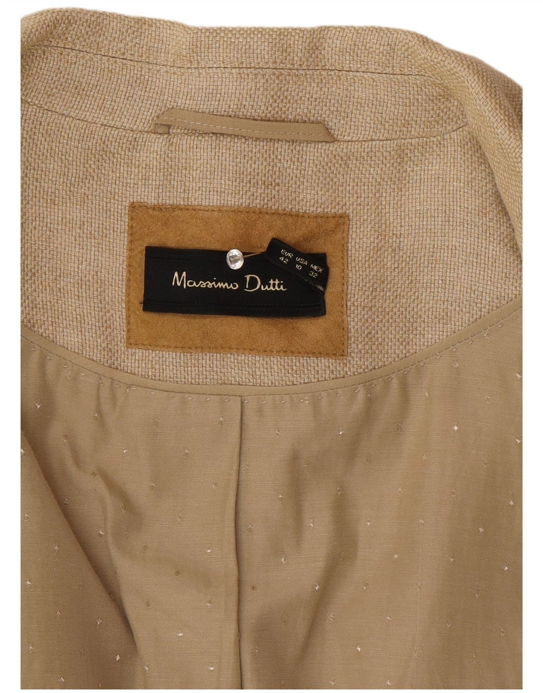 Женский пиджак на 2 пуговицах Massimo Dutti EU 42, большой бежевый