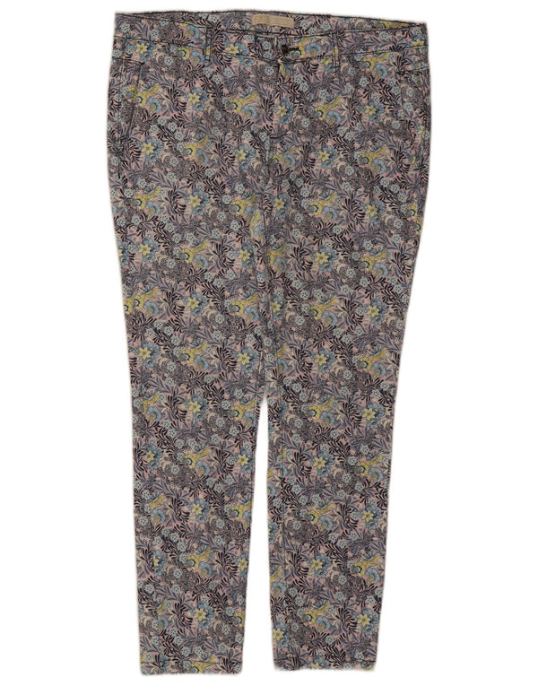Женские узкие брюки-чиносы Zara EU 42, большие, W32 L27, разноцветные с цветочным принтом