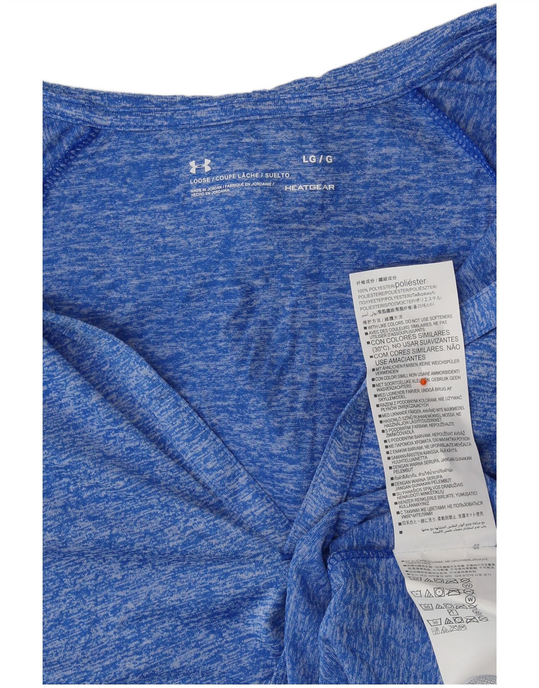 Женский топ с капюшоном Under Armour с длинным рукавом, Великобритания 16, большой синий полиэстер