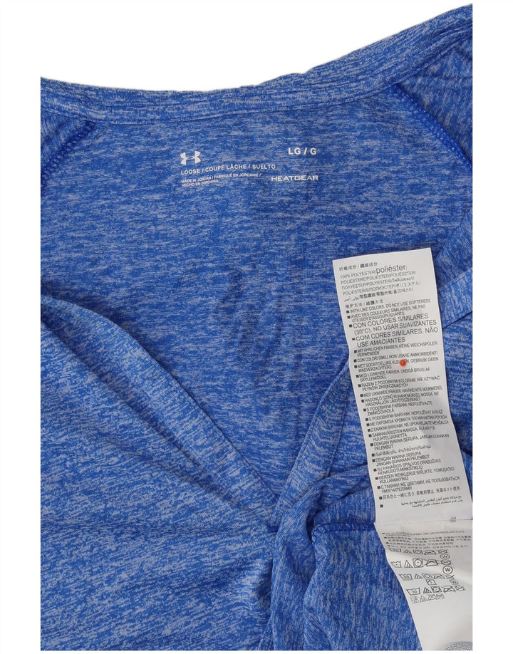 Женский топ с капюшоном Under Armour с длинным рукавом, Великобритания 16, большой синий полиэстер