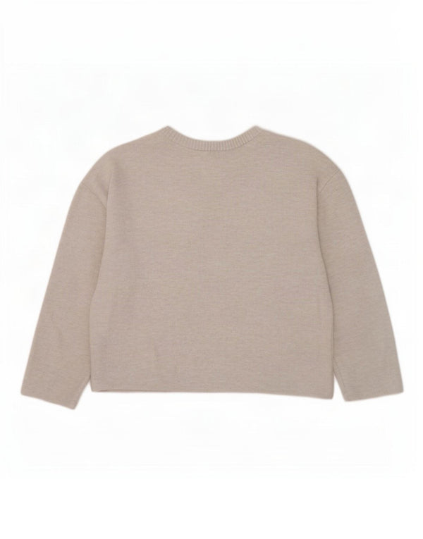 Женская блузка свободного кроя Zara Top UK 14, средний бежевый полиэстер