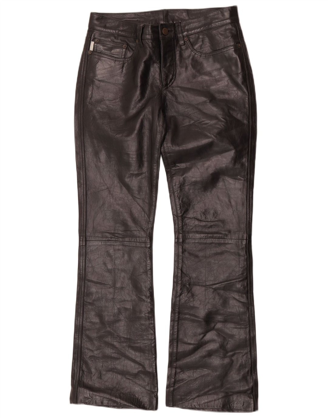 Женские кожаные брюки Iceberg Bootcut W27 L29, черные кожаные