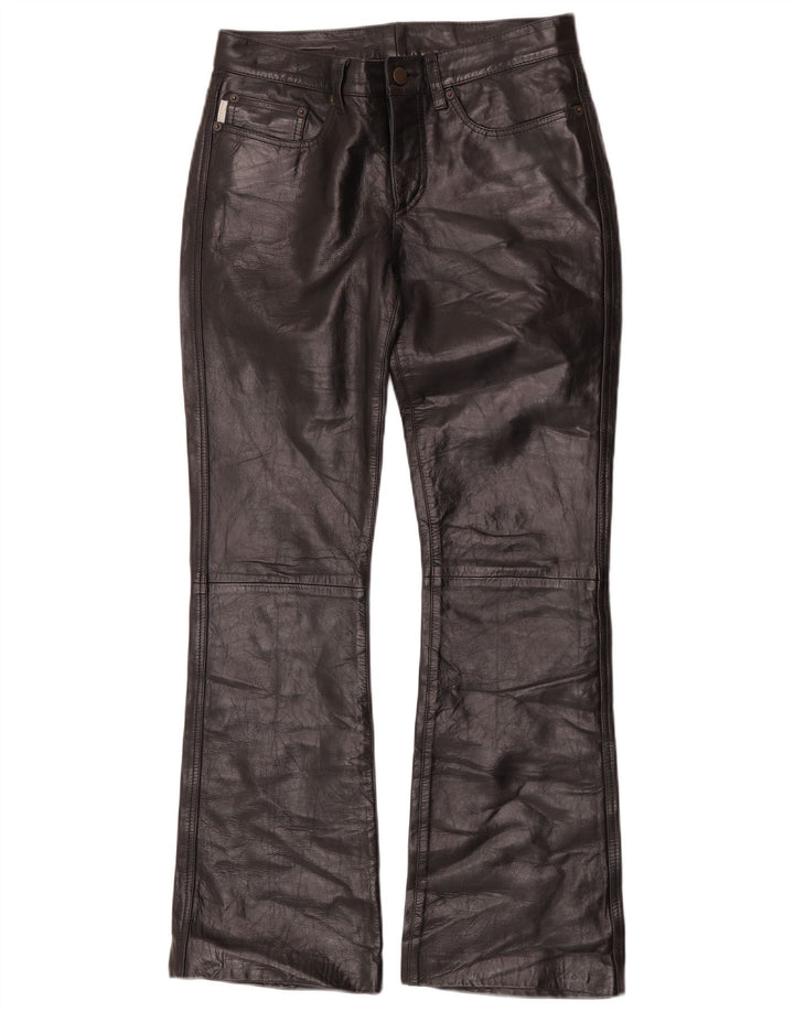 Женские кожаные брюки Iceberg Bootcut W27 L29, черные кожаные