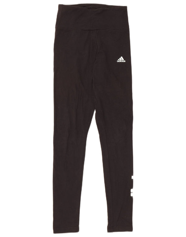 Женские леггинсы Adidas с рисунком UK 4/6 XS, черный хлопок