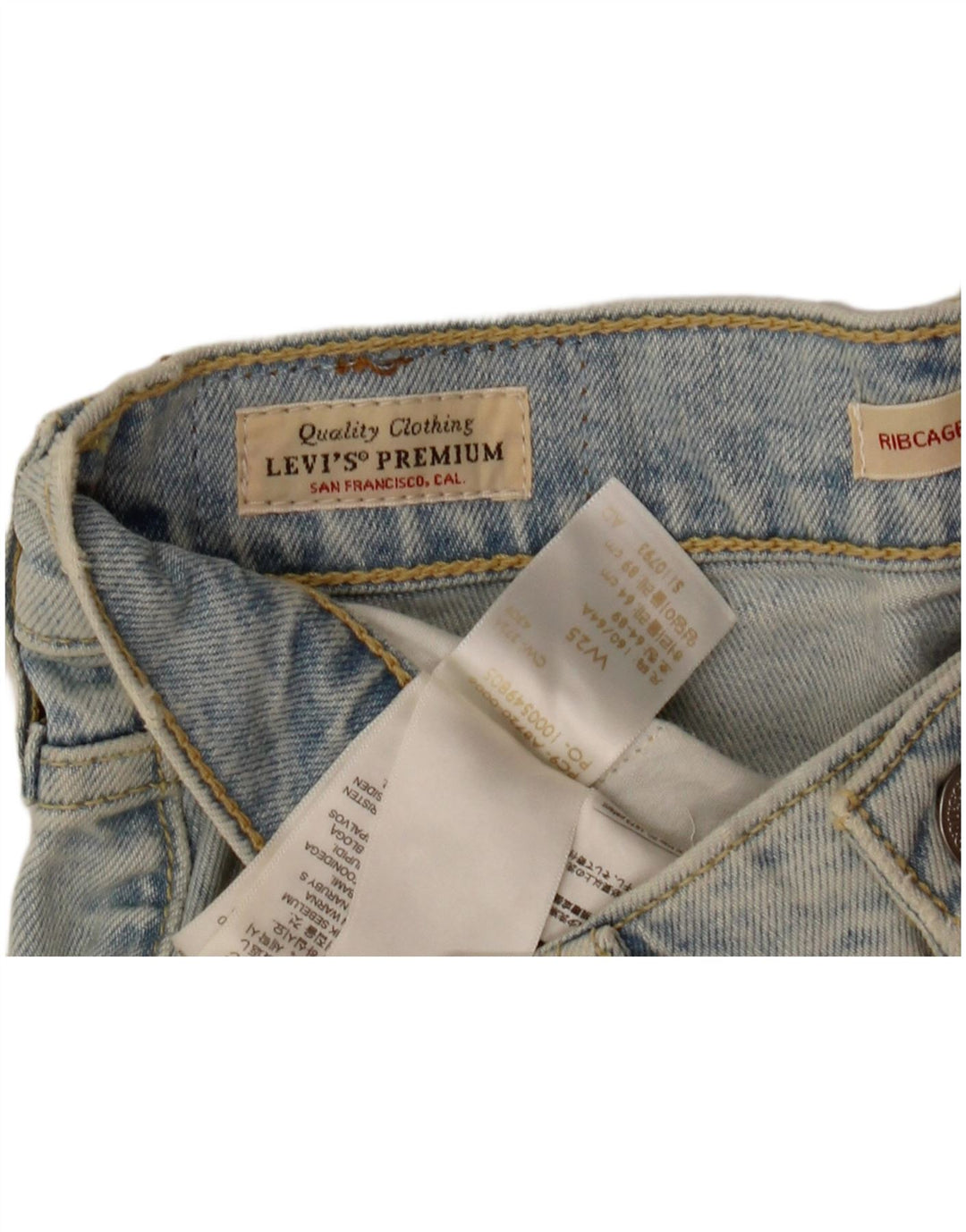 Женские джинсовые шорты-бермуды Levi's Ribcage W25 XS, синие, хлопок