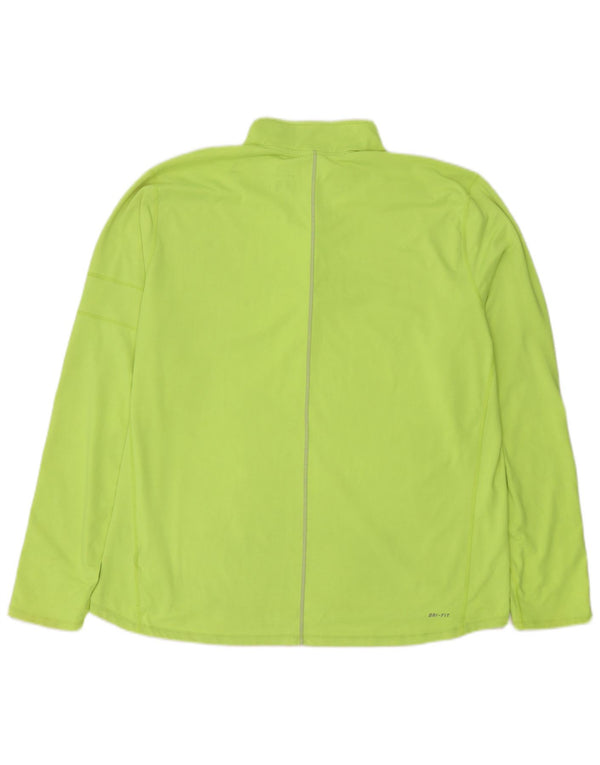 Мужской пуловер с воротником на молнии Nike Dri Fit 2XL, зеленый полиэстер
