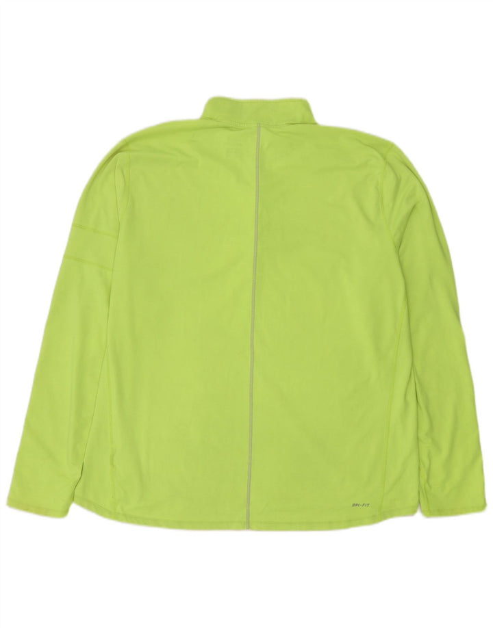 Мужской пуловер с воротником на молнии Nike Dri Fit 2XL, зеленый полиэстер