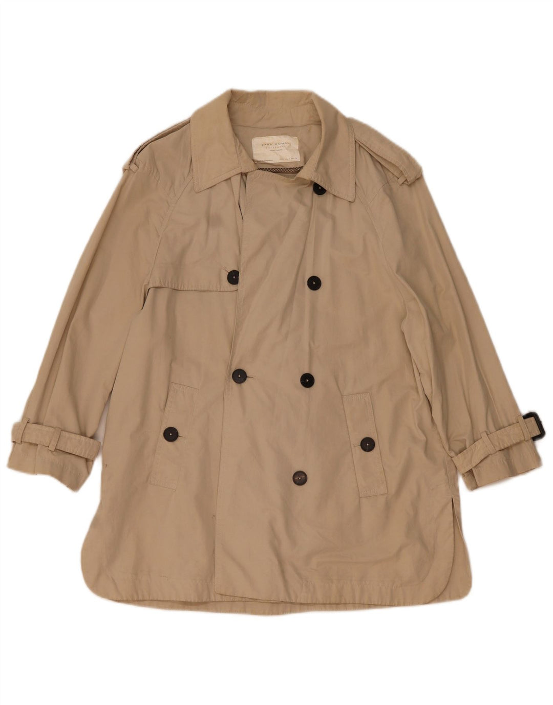 Женский тренч Zara UK 10, маленький бежевый
