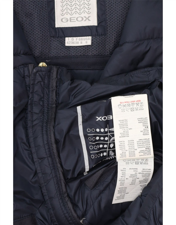 GEOX Womens Padded Jacket UK 8 Small Navy Blue Polyamide