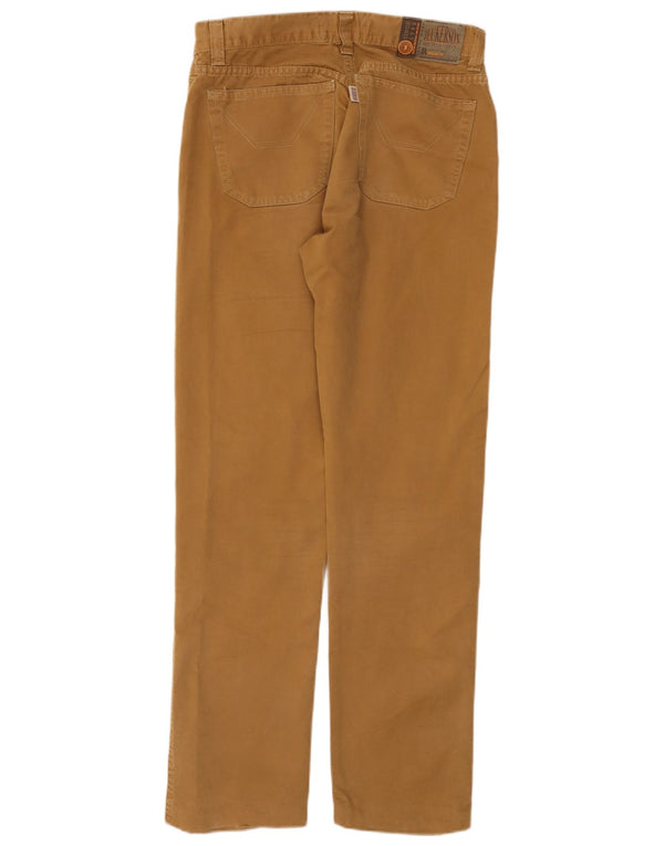 JECKERSON Mens Straight Casual Trousers W33 L32 Beige Colourblock Cotton