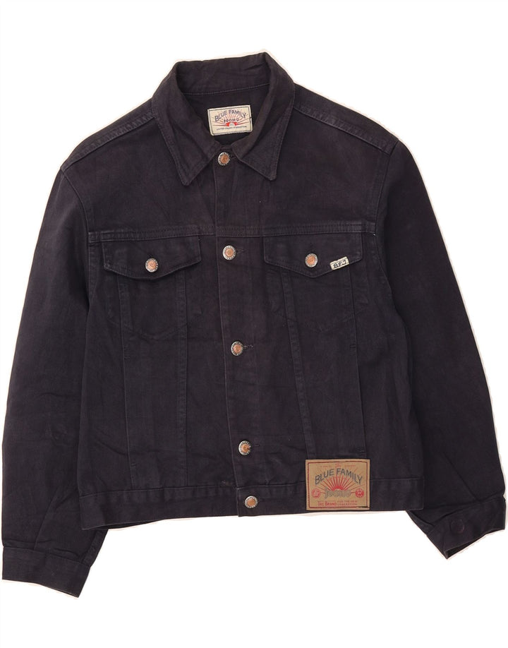 VINTAGE Boys Denim Jacket 10-11 Years Large Navy Blue Cotton Vintage Vintage and Second-Hand Vintage from Messina Hembry 