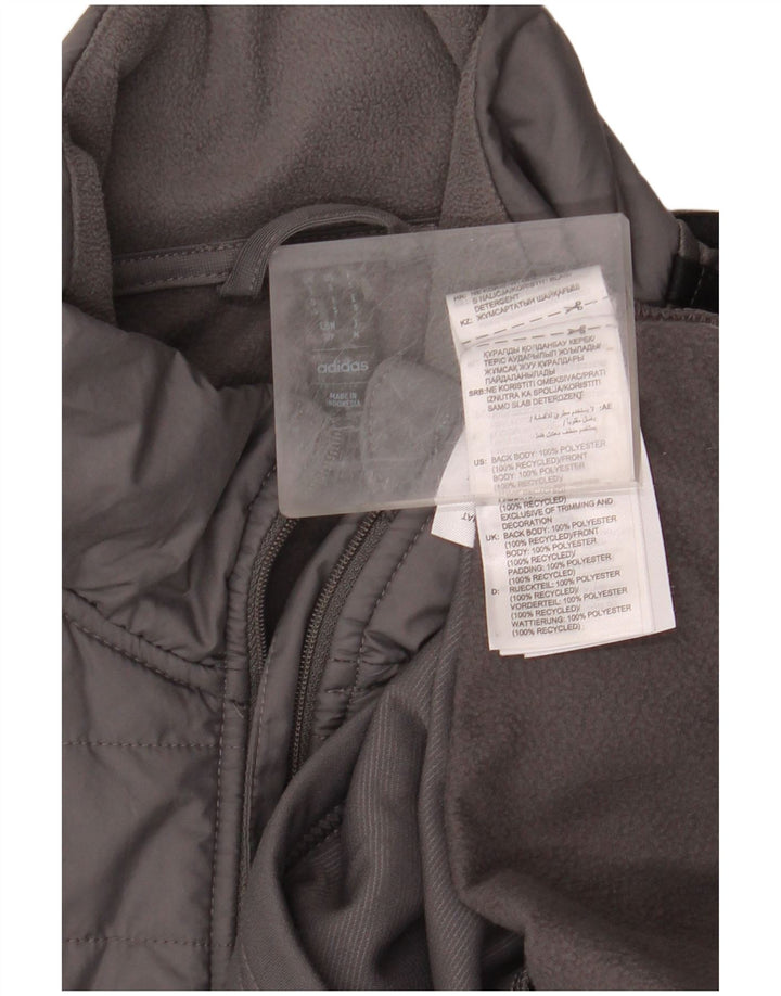 Мужской свитшот с воротником на молнии ADIDAS Aeroready, маленький серый полиэстер