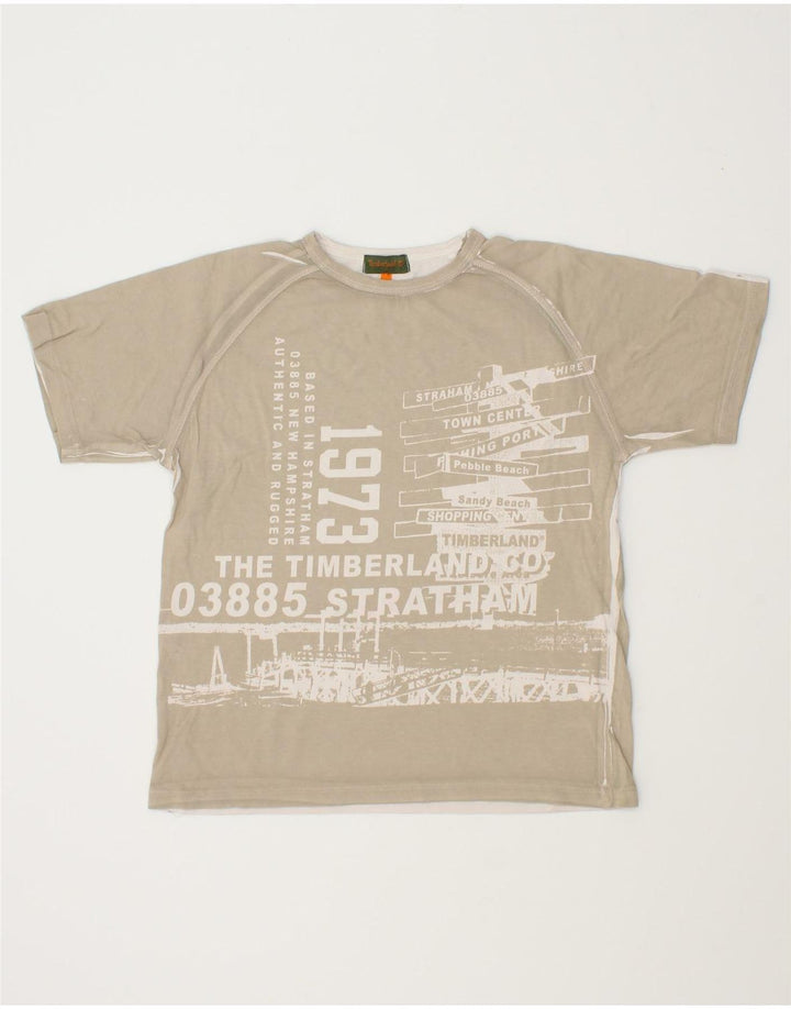 TIMBERLAND Boys Graphic T-Shirt Top 9-10 Years Beige Vintage Timberland and Second-Hand Timberland from Messina Hembry 